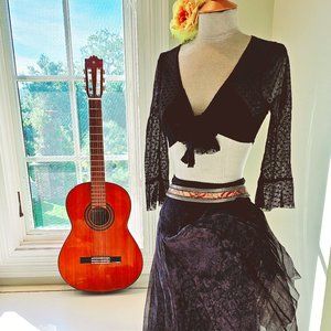 Elie Tahari Skirt & Anne Fontaine Paris Crop Crochet Top